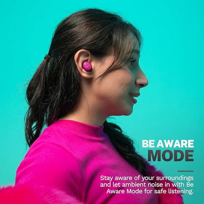 JLab Go Air Pop+, True Wireless Earbuds, Bluetooth Earbuds with Microphone, Dual Connect, EQ3 Sound, Dark Pink - color: Dark Pink, style: Pop+