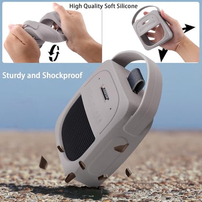 for Bose New SoundLink Micro 2nd Gen Portable Speaker Silicone Case, White | 1:1 Molded Fit, Shock Absorption, Metal Carabiner, Flexible Carry Handle, Anti-Slip Texture, Elastic Recovery - color: White Case