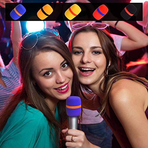 Facmogu 10 Pack Multi-Color Foam Mic Covers, Handheld Microphone Windscreen