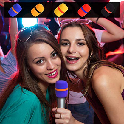 Facmogu 10 Pack Multi-Color Foam Mic Covers, Handheld Microphone Windscreen