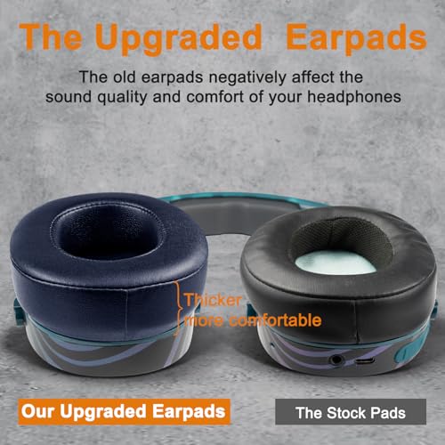 SOULWIT Replacement Earpads for Skullcandy Hesh 3/ANC/Evo & Crusher Wireless/540/ANC/Evo & Venue ANC Over-Ear Headphones, Ear Pads Cushions with Protein Leather, Noise Isolation Foam - Navy Blue - color: Navy Blue