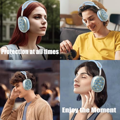 Cute Blue Sea Turtle Clear Case for Airpods Max Headphones Cartoon Soft TPU Ear Cups Cover Anti-Scratch Silicone Ear Pad Protective Case Ocean Headband Cover for Apple Airpods Max - color: Sea turtle 01