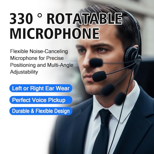Single Sided Headphone Boom Mic Ptt Earpiece Over The Ear Two Way Radio Headset for Baofeng Retivis Kenwood Arcshell 2 Pin uv5r bf-888s h-777s rt21 rt22 ar-6 Walkie Talkies (Small Earmuff)
