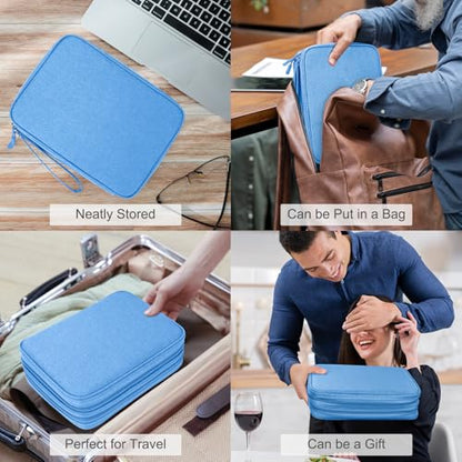 FYY Electronic Organizer, Travel Tech Pouch Bag, Extra Large, Cyan - color: Cyan, size: 10.8 x 8 x 3.15 inches