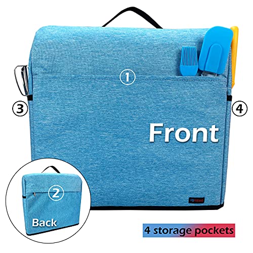 Stand Mixer Dust-proof Cover with Organizer Bag for Kitchenaid Mixer, Multi Pockets for Various Kitchen Appliance Accessories (Blue, 4.5-5 Quart)