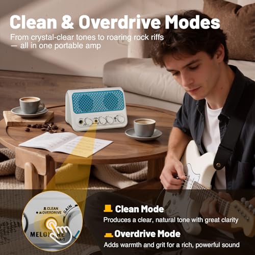 10W Rechargeable Mini Electric Guitar Amp w/ 30 Rhythms MELONARE MA-1