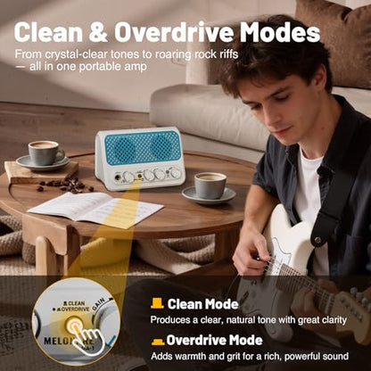 10W Rechargeable Mini Electric Guitar Amp w/ 30 Rhythms MELONARE MA-1
