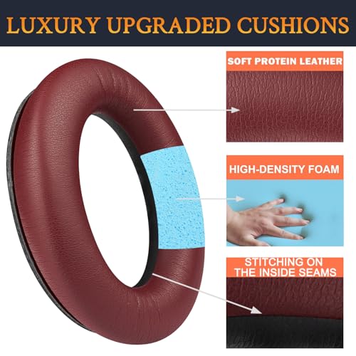 SOULWIT Earpads for Bose (QC45/QC SE/QC Wireless) - Burgundy - color: Burgundy