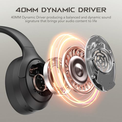 Black Shark JoyBuds Max Active Noise Cancelling Headphones, 50H Playtime Wireless Over Ear Headphones with Microphone, Bluetooth 5.4 Gaming Headsets Comfort Fit Ear Cups, 6EQ Modes via APP (Black) - color: X7 Black