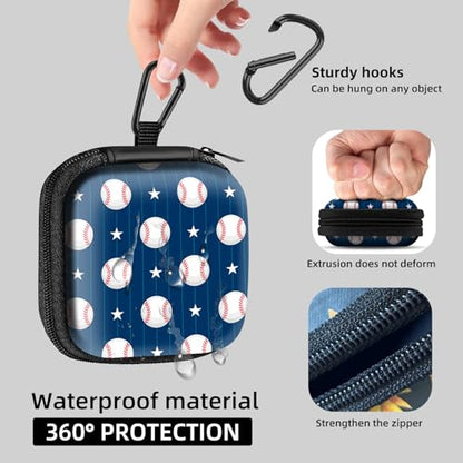 Square Data Cable Earbud Charger Coin Storage Bag Shockproof and Drop-Proof EVA Material Compatible with AirPod(Baseball) - color: Baseball