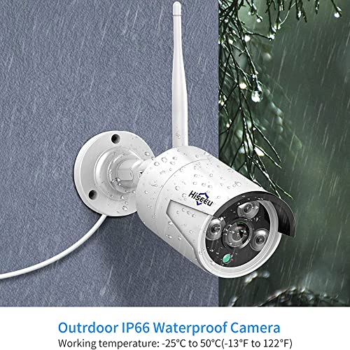 Hiseeu Camera Add on 3MP Outdoor Wireless Security Camera, Waterproof Outdoor Indoor 3.6mm Lens IR Cut Day & Night Vision with Power Adapter, Compatible 10CH Wireless Security Camera System - color: White 3MP