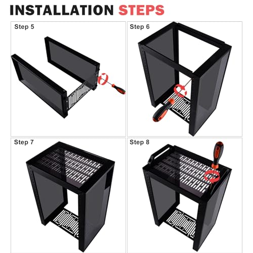 GeeekPi 8U Network Rack, 10 inch Mini Server Rack for Network, Servers, Audio, and Video Equipment, DeskPi RackMate T1, 7.87 inch Depth - color: Black