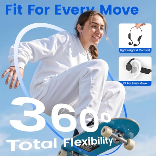 Swimming Headphones,IPX8 Waterproof Underwater Swimming Headphone,Bluetooth 5.4 Bone Conduction Earbuds Built-in 32G Memory,Open Ear Sport Earphones for Running Cycling