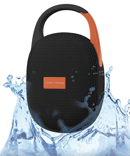 DYNASTY PROAUDIO SB-POD Ultra-Portable Bluetooth Speaker with LED Ambient Lights, IP67 Waterproof & Dustproof, Blueotooth 5.3, HD Sound, Punch Bass, Integrated Carabiner, Stereo Pairing (Black) - color: Black