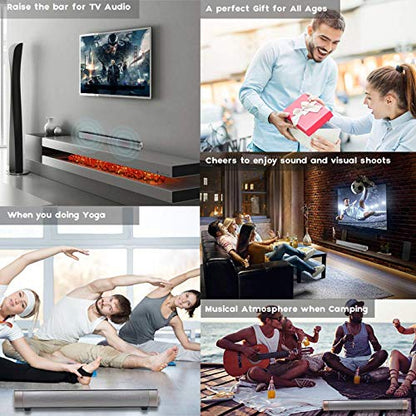 TOPROAD Sound Bar, Bluetooth 5.0 Wired/Wireless Speaker, Built-in Mic | 2.0 CH Surround, 3 Modes, Touch/Remote Control, Suitable for Cell Phone/Tablet/Projector/TV with BT, AUX/RCA Output