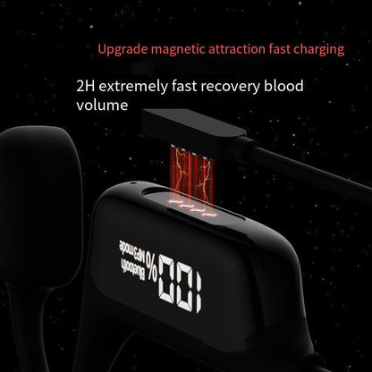 Bone Conduction Headphones IPX8 Waterproof Swimming LCD Screen Built in 32G Memory Bluetooth 5.4 Earphones Open Ear Earbuds for Diving, Cycling, Driving,HIFI Stereo Sound with 8H Playtime, Red - color: Red