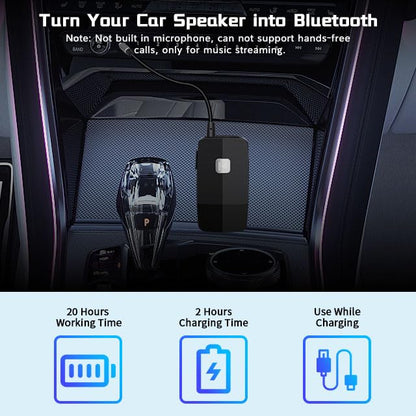 iDIGMALL Bluetooth 5.4 Receiver, HiFi Wireless Audio Adapter for Speakers | 3.5mm AUX RCA Jack for Old Receiver Home System Car Stereo Wired Headphones, 20H Playtime, Easy to Slide ON/Off, Multi-Point - color: J205