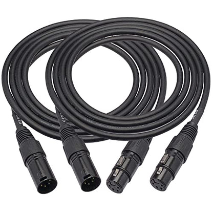 CNCESS 4-Pin XLR Male to Female Balanced Extension Cable, 6 ft, 2-Pack - size: 6 Feet, 2-Pack