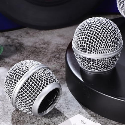 Metal Mesh Microphone Replacement Grille Compatible with Shure Mic Ball Head Acoustic Transparent Mic Grill for Clear Sound and Noise Reduction