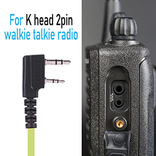 Cuifati Walkie Talkie Earpiece with Mic, 2Pin 2.5mm&3.5mm Single Wire Headphone Universal Walkie Talkie Headset Suitable for K Head 2pin walkie Talkie Radio, Two Way Radio Earpiece with PTT