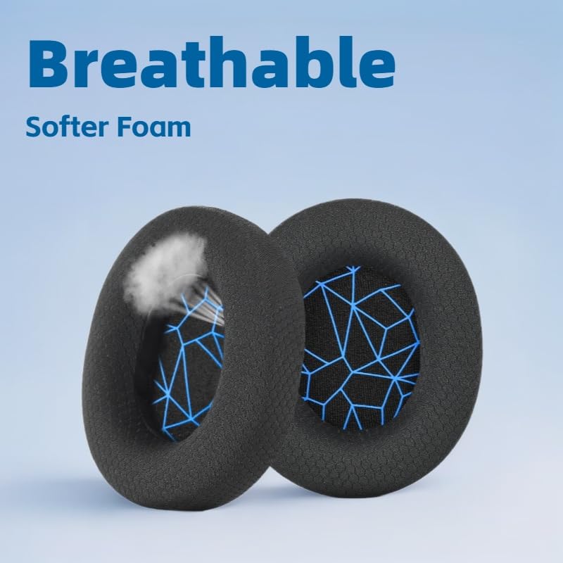 Defean Earpads for SteelSeries Arctis 7/9 (Not Fit Nova)-Blue Line - color: Black_blue