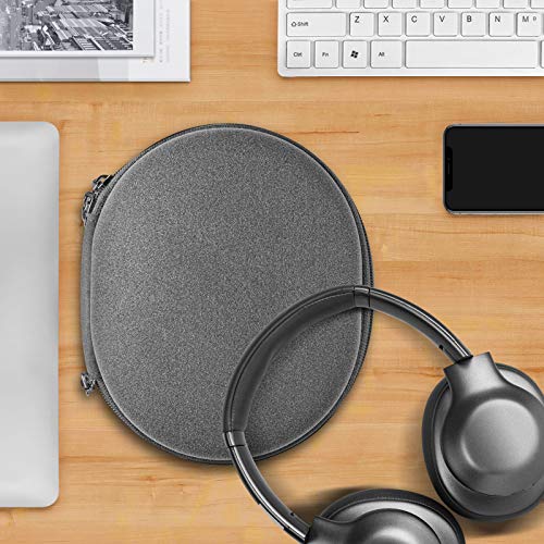 Geekria Shield Kids Headphones Case for Foldable On-Ear Headphones, Replacement Hard Shell Travel Carrying Bag with Cable Storage, Compatible with JBL Tour One M3, Beats Studio Pro. - color: Grey