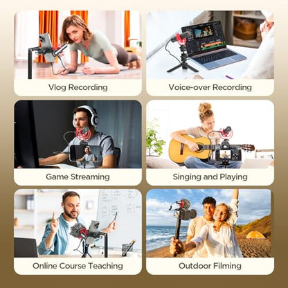 BOYA BY-MM1 AI On-Camera Shotgun Microphone for iPhone15/16/17, Android,DSLR Cameras Camcorders–Noise Reduction,EQ Presets,30Hrs Battery Video Mic for Vlog Podcast Streaming Recording(TRS/USB-C Cable)