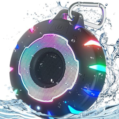 HEYSONG Waterproof Shower Bluetooth Speaker, Durable & Portable with Clear Sound, Ideal for Shower, Pool, Beach & Kayaking – Great Gift for All Ages - color: Black