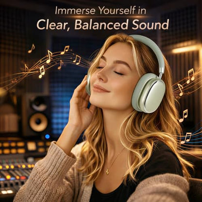 Hybrid Active Noise Cancelling Headphones Over Ear 120H Playtime - color: Spring Green