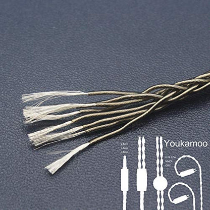 Youkamoo 4.4mm Balanced Earphone Cable, Recessed 2pin IEMs Earphone Replacement Cable Compatible with ZSN Pro ZS10 Pro NF2u KZ ZSX QDC - color: QDC