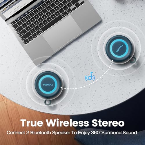 Bluetooth Speaker Wireless,IP67 Waterproof & Dustproof Portable Speaker with Lights,15W Loud Stereo Sound, 2500mAh Battery All Day Playtime, TWS Pairing, BT5.3, Home/Party/Outdoor/Beach (Blue) - color: Blue