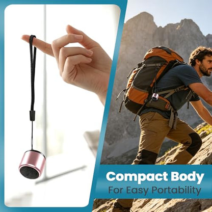 Best Mini Portable Bluetooth Speaker with HD Sound & Bass I Smallest Wireless Bluetooth Speakers for Phone/PC/Tablet I Photo Selfie Button Answer Phone Calls I Cute Tiny Speaker (Rose Gold) - color: Rose Gold