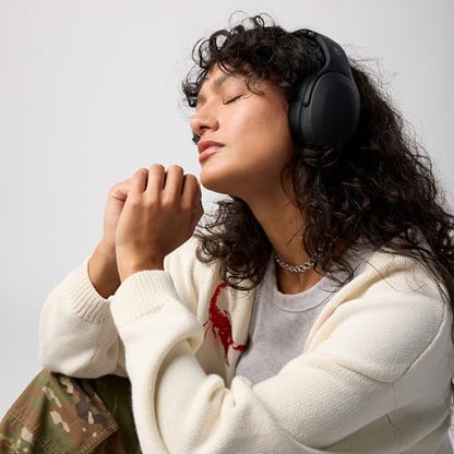 Skullcandy Crusher Evo Wireless Multi-Sensory Bass Headphones - True Black | Bluetooth, Noise Isolating Over-Ear Fit, 40 Hours Battery, Microphone, Working Out, Gym, Travel, Studying, Music - color: True Black