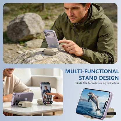 for AirPods Pro 3 Case, IP68 Waterproof Military Grade Protective Cover for AirPods Pro 3rd Gen, Anti-Scratch Hard Shell Cover with Secure Lock, Keychain & Phone Stand (2025), Khaki - color: Khaki