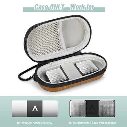 Mini Oval Earbud Case, Hard Shell Carrying Pouch Bag - color: Earth-Yellow