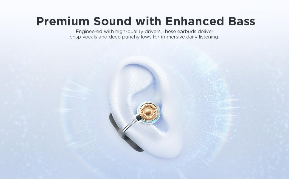 Lenovo Open Ear Clip On Earbuds X500 Bluetooth 6.0 Wireless Earbuds with 11 mm Drivers, Open Ear Ergonomic Design, Dual Device Connectivity, Built in Mic, Fast Charge, White - color: White