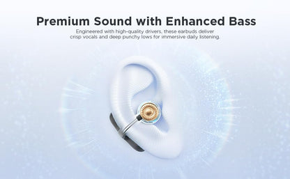 Lenovo Open Ear Clip On Earbuds X500 Bluetooth 6.0 Wireless Earbuds with 11 mm Drivers, Open Ear Ergonomic Design, Dual Device Connectivity, Built in Mic, Fast Charge, White - color: White