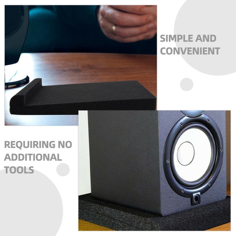 Totority Speaker Isolation Pads, Anti-Vibration Foam Cushions,2 Sets | Soundproof Shock Absorption Mat to Reduce Noise Interference, High-Density Sponge Base for Audio Equipment Protection