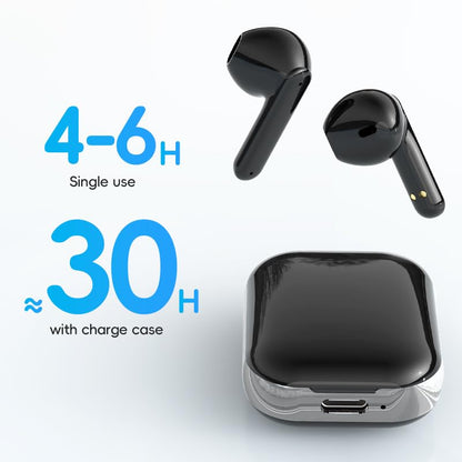 Wireless Earbuds，Mini Headphones，Bluetooth 6.0， ENC Noise Cancelling Ear Buds，30H Battery Life with Wireless Charging Case，Sports, Running, Fitness，Bass Stereo，for Phone，Pad Tablet Laptop，Black - color: Black