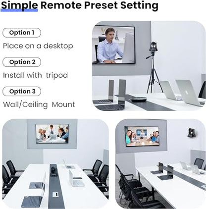 TONGVEO Wireless AI PTZ Camera with Auto-Tracking: Built-in 5.8GHz Receiver for Cable-Free Setup, 1080P 60fps 3X Zoom Conference Camera for Church Services, Online Classes & Hybrid Meetings - color: Coal