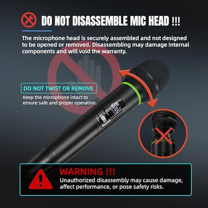 Wireless Karaoke Microphone with RGB LED, 2-Pack