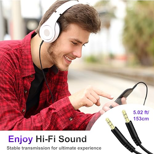 Beats Headphones Replacement Audio Cable Wire 3.5mm to 3.5mm (No Mic) - color: Black