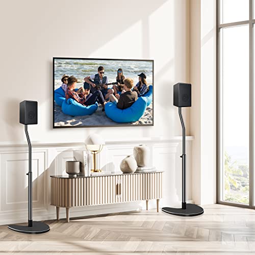 Mounting Dream Height Adjustable Speaker Stands, One Pair Floor Stands | Heavy Duty Base Extendable Tube, 11 LBS Capacity Per Stand, MAX 39" Height Adjustment MD5401 (Speakers Not Included) - size: 4.7" W x 7.9" H Speaker