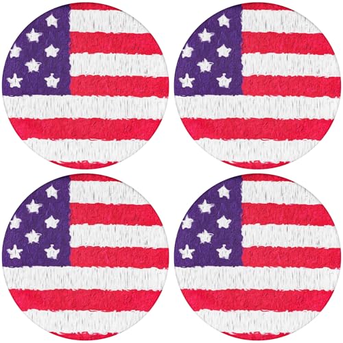 Geekria 2 Pairs Flex Fabric Headphones Ear Covers - Product Safety Certified - Washable & Stretchable Earcup Protectors for Over-Ear Headsets, Sweat Pads for Gym (M/America Flag Pattern) - color: America Flag