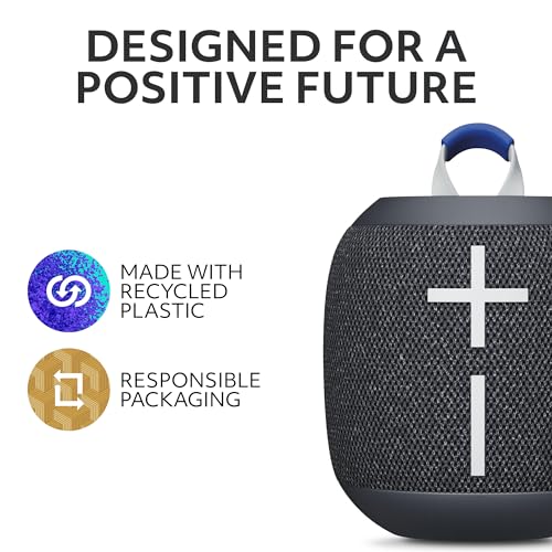 Ultimate Ears WONDERBOOM 4 Portable Waterproof Speaker - Black | Balanced 360-degree sound and bass, dustproof floating design, 131ft (40m) wireless range - color: Black