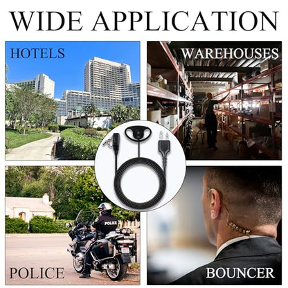 Walkie Talkie Earpiece with Mic PTT 2 Pin D Shape Headset Ear Piece, 5 Pack | Radio Headset with Mic PTT Compatible with Midland GXT1000VP4 LXT600VP3 GXT1050VP4 GXT1000XB 2 Way Radio