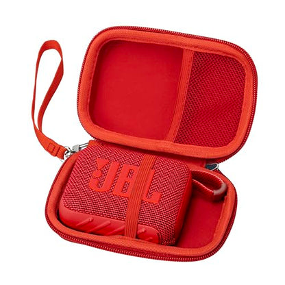 Ginsco Case for JBL Go 4 and Go 3- Ultra-Portable, Waterproof and Dustproof Bluetooth Speaker, for Go 3 - Mini Bluetooth Speaker, Travel Carrying Hard Case with Detachable Strap (Red) - color: Red