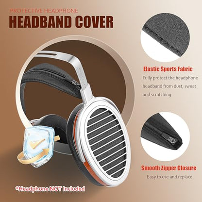 HE1000 Headband Cover Compatible with HIFIMAN HE1000/ HE1000se/ HE1000 V2 Headphones Thicker Sports Fabric Replacement Headphone Headband Cushion Pad Cover Headband Protector (Black)