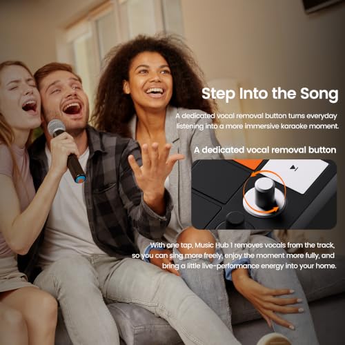 Music Hub C1 — Standalone 6" Touchscreen Music Streamer | DAC 384kHz/32bit, Physical 5-Band EQ, Vocal Remover, Wi-Fi 6 Bluetooth 5.3 — Phone-Free Control Center for Any Speaker System