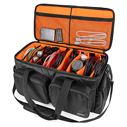 Trunab DJ Cable File Bag with Detachable Padded Bottom and Dividers | Travel Gig Bag for Professional DJ Gear, Musical Instrument and Accessories